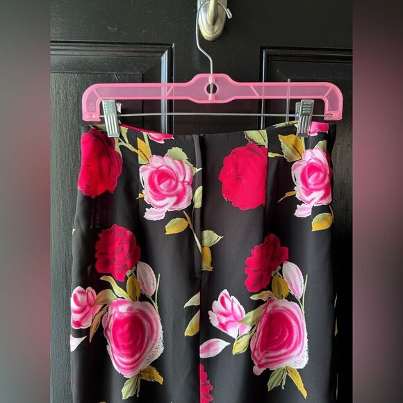 VTG La Belle Fashion Floral Roses Sheer Midi Skirt Size S/M - Picture 8 of 12